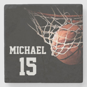 Basketball Ihr Name Steinuntersetzer