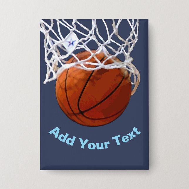 Basketball Ihr Name Text Nachricht Slogan Benutzer Button (Vorderseite)