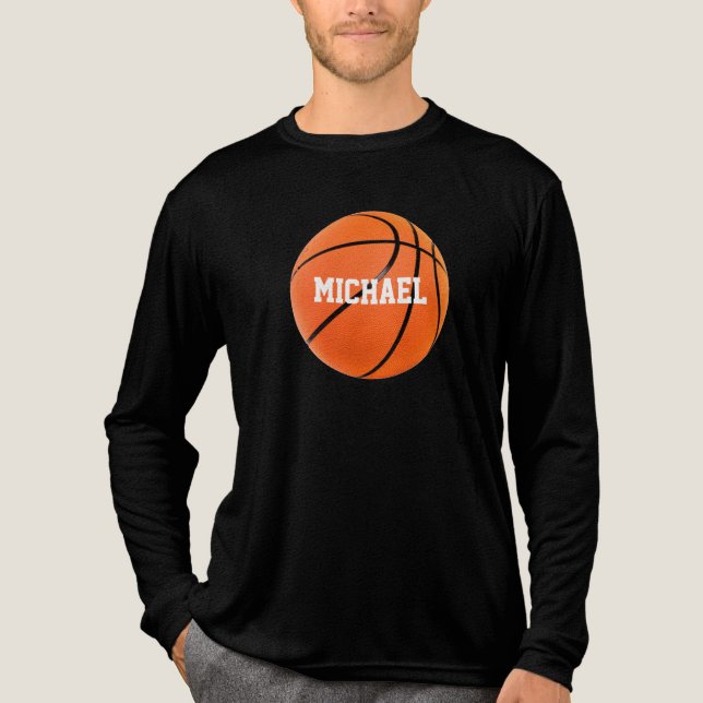 Basketball Ihr Name Tri-Blend Shirt (Vorderseite)