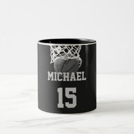 Basketball Ihr Name Zweifarbige Tasse