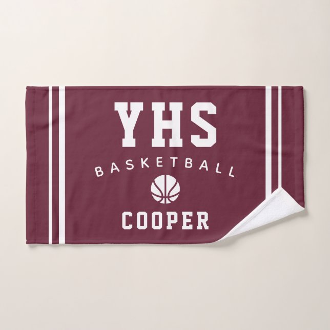 Basketball-Ikone, individueller Name & Schule, Tea Handtuch (Handtuch)