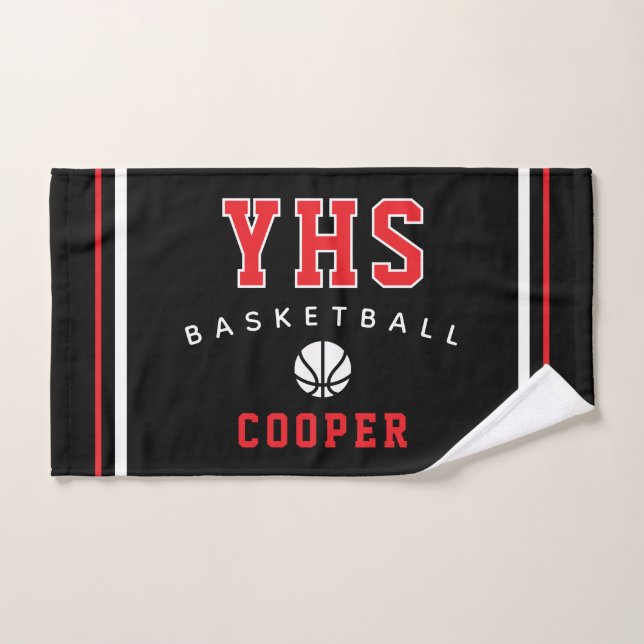 Basketball-Ikone, individueller Name & Schule, Tea Handtuch (Handtuch)