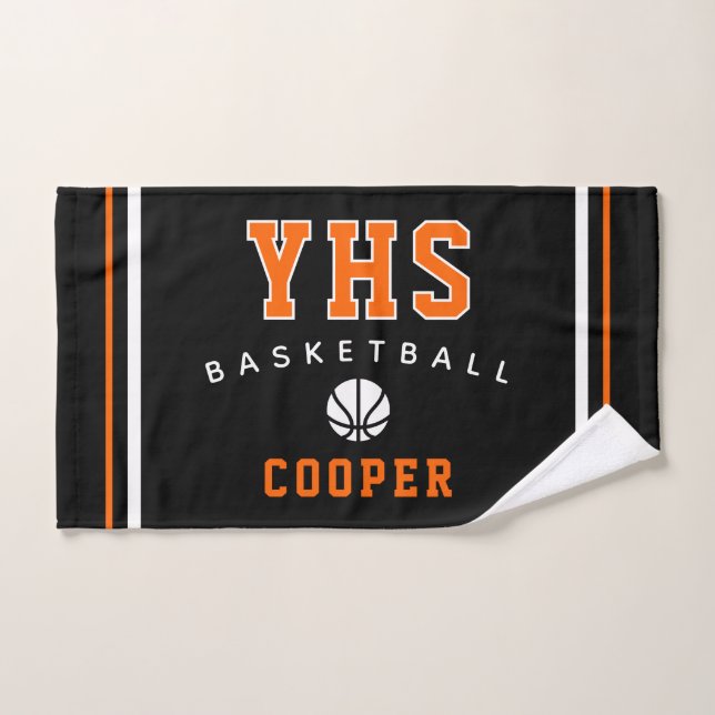 Basketball-Ikone, individueller Name & Schule, Tea Handtuch (Handtuch)