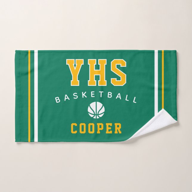 Basketball-Ikone, individueller Name & Schule, Tea Handtuch (Handtuch)