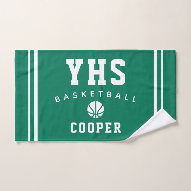 Basketball-Ikone, individueller Name & Schule, Tea Handtuch (Handtuch)