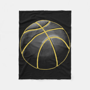 Basketball Illustration Black Gold Ball Design Str Fleecedecke