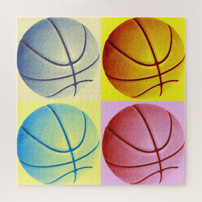Basketball Illustration Malerei Pop Sport Puzzle (Horizontal)