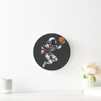 Basketball-Illustration Runde Wanduhr