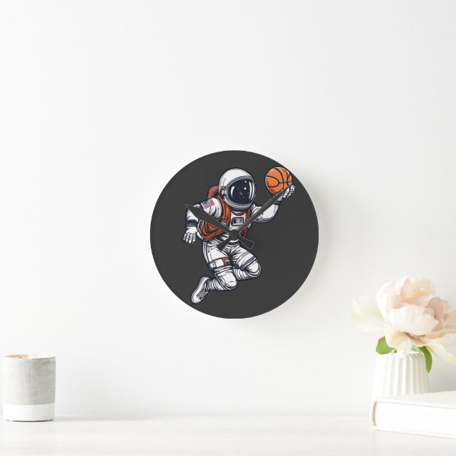Basketball-Illustration Runde Wanduhr (Zuhause)