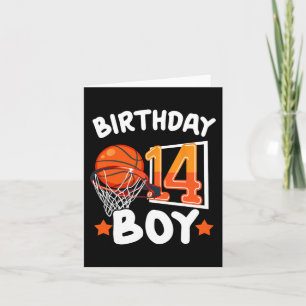 Basketball Im 14-jährigen 14. Geburtstag Junge Dek Karte