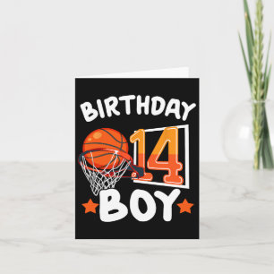 Basketball Im 14-jährigen 14. Geburtstag Junge Dek Karte