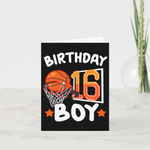 Basketball Im 16-jährigen 16. Geburtstag Junge Dek Karte