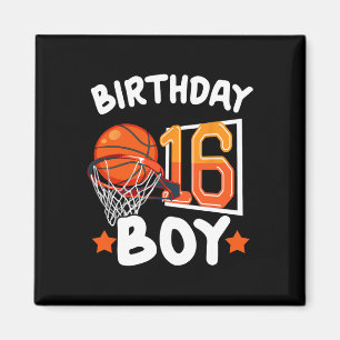 Basketball Im 16-jährigen 16. Geburtstag Junge Dek Magnet