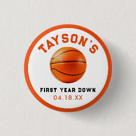 Basketball im ersten Jahr ab 1. Geburtstag Button