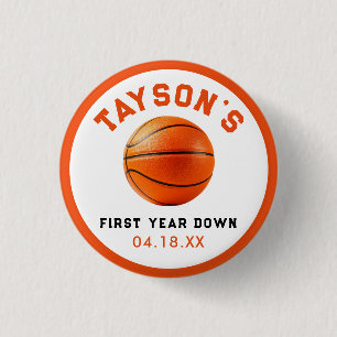 Basketball im ersten Jahr ab 1. Geburtstag Button