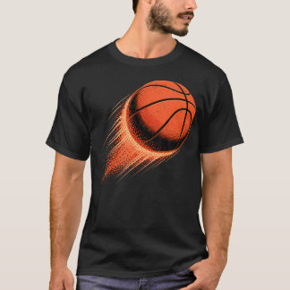 Basketball im Feuer Basketballspieler Fan Vater T-Shirt