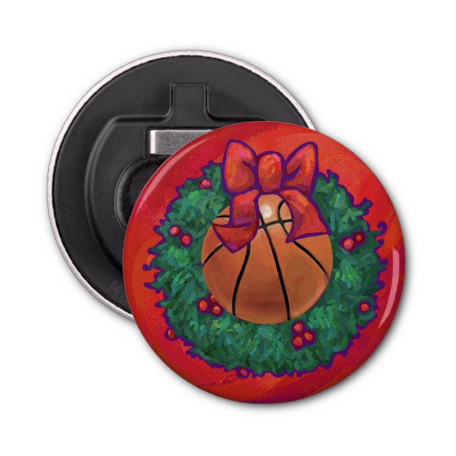 Basketball im Inneren des Weihnachtsschadens Flaschenöffner (Vorderseite)