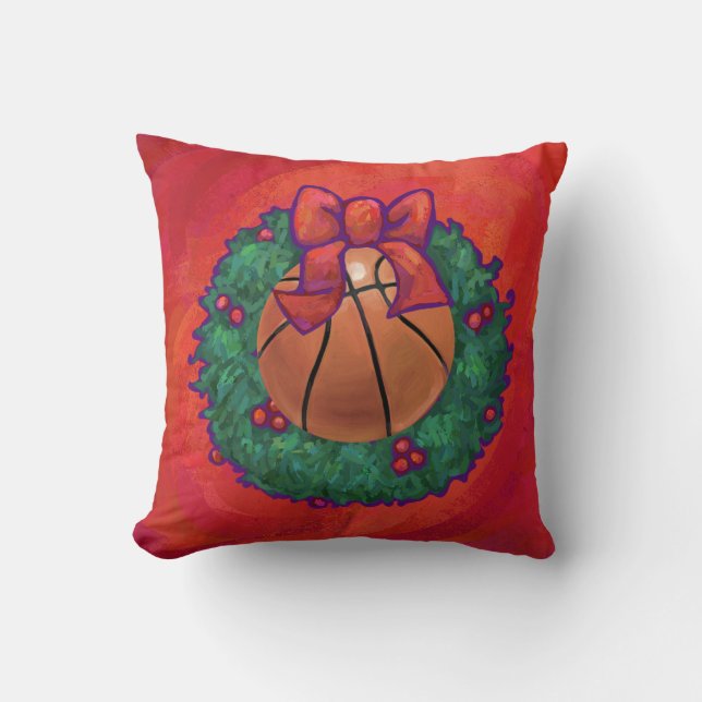 Basketball im Inneren des Weihnachtsschadens Kissen (Vorderseite)