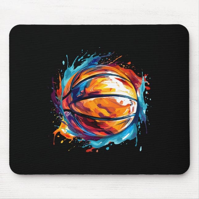 Basketball im Kunstdesign 1 Mousepad (Vorne)