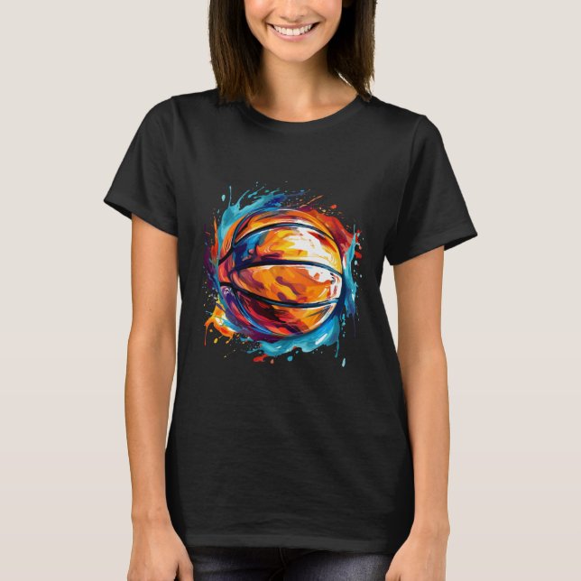 Basketball im Kunstdesign 1 T-Shirt (Vorderseite)