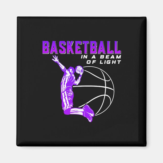 Basketball im Lichtstrahl Magnet (Vorne)