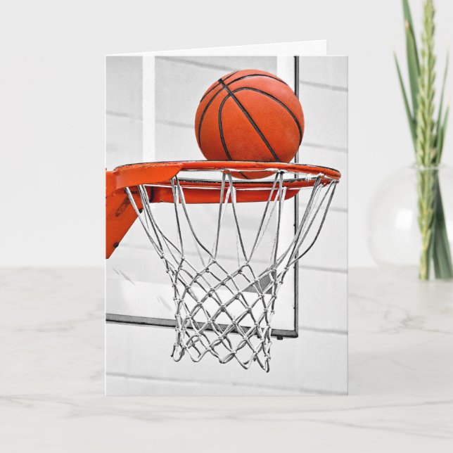Basketball im Netz Dankeskarte (Vorderseite)