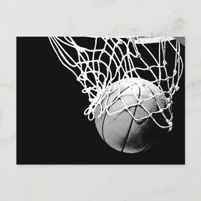 Basketball im Schatten Verschließen vertikaler Pos Postkarte (Vorderseite)