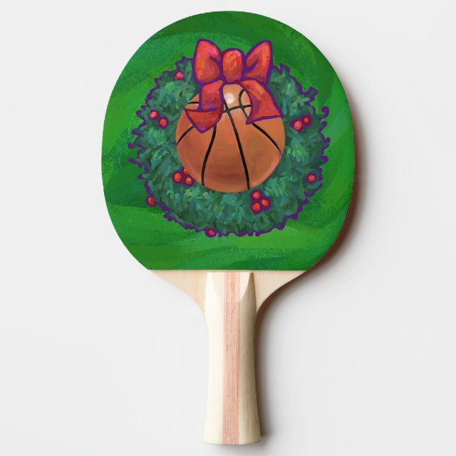 Basketball im Weihnachtskranz Tischtennis Schläger (Rückseite)