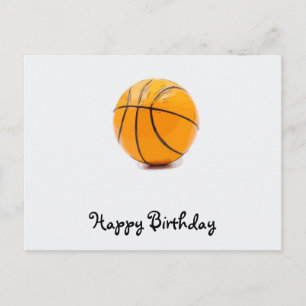 Basketball im weißen Hintergrund glücklicher Gebur Postkarte