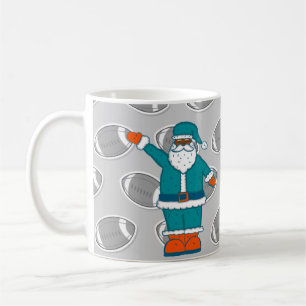 Basketball in aquamarin-orangefarbenem Weihnachtsm Kaffeetasse