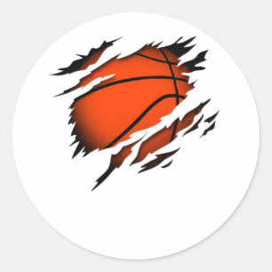 Basketball in der Herzbasketballmannschaft Runder Aufkleber