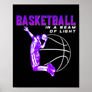 Basketball in einem Licht Poster