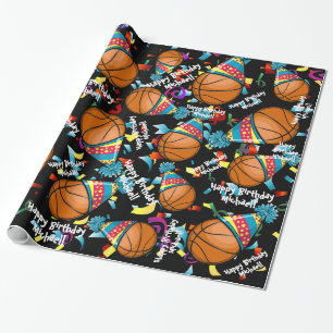 Basketball in einem Party-Hut besonders Geschenkpapier