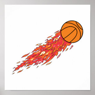 Basketball in Flammen Poster