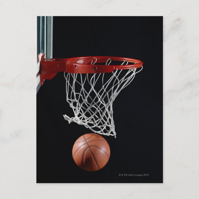 Basketball in Hoop Postkarte (Vorderseite)