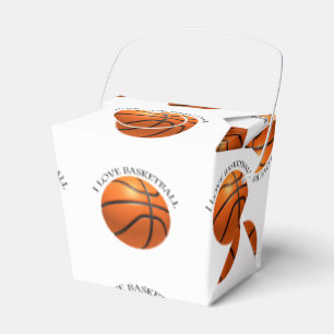 Basketball in orangefarbenem, schwarzem Leder Geschenkschachtel