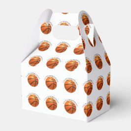 Basketball in orangefarbenem, schwarzem Leder Geschenkschachtel