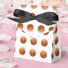 Basketball in orangefarbenem, schwarzem Leder Geschenkschachtel