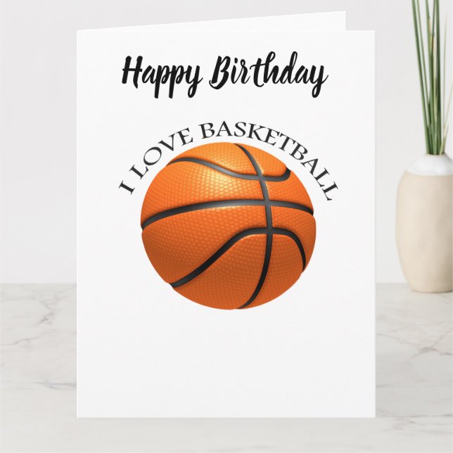 Basketball in orangefarbenem, schwarzem Leder Karte (Vorderseite)