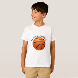 Basketball in orangefarbenem, schwarzem Leder T-Shirt