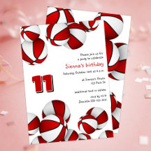 Basketball in Rot-Weiß-Farbe Kinder zum Geburtstag