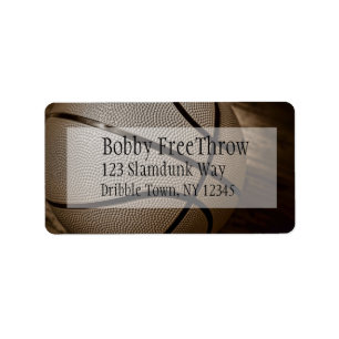 Basketball in Sepia Address Labels Adressaufkleber