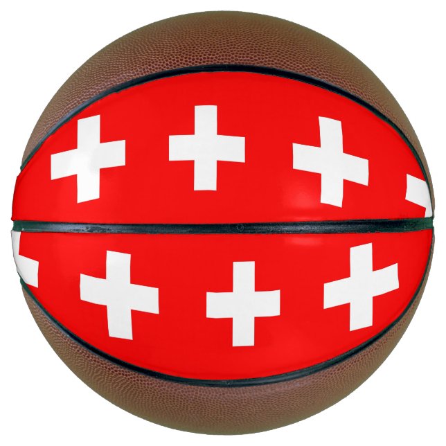 Basketball in voller Größe mit Flagge der Schweiz (Vorderseite)