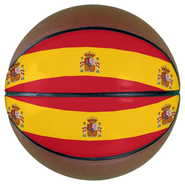 Basketball in voller Größe mit Flagge Spaniens (Vorderseite)
