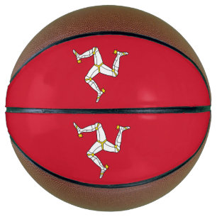 Basketball in Vollgröße mit der Flagge der Insel M