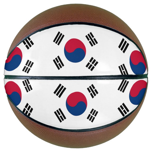 Basketball in Vollgröße mit der Flagge Südkoreas (Vorderseite)