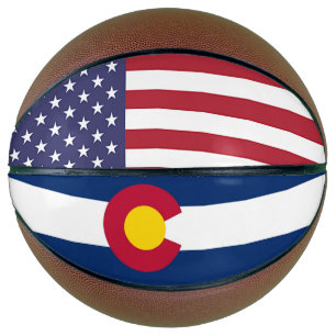 Basketball in Vollgröße mit Flag Colorado, USA