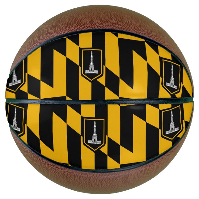 Basketball in Vollgröße mit Flagge von Baltimore,  (Vorderseite)