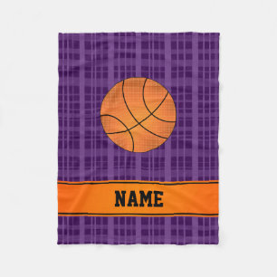 Basketball-individuelle Name lila kariert Fleecedecke