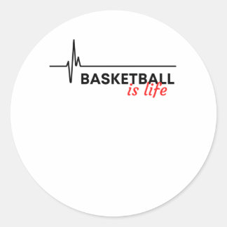 Basketball ist Leben. Runder Aufkleber